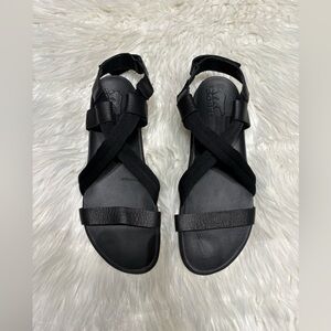 Sorel Black Crisscross Sandals
